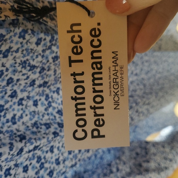 Nick Graham Traveler Collection Performance Modern-Fit Stretch Dress Sz. M Shirt - Picture 7 of 16